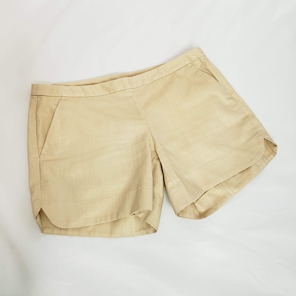 Lilly Pulitzer Kasia Shorts Gold Metallic Size 0 Summer Casual - Picture 1 of 12